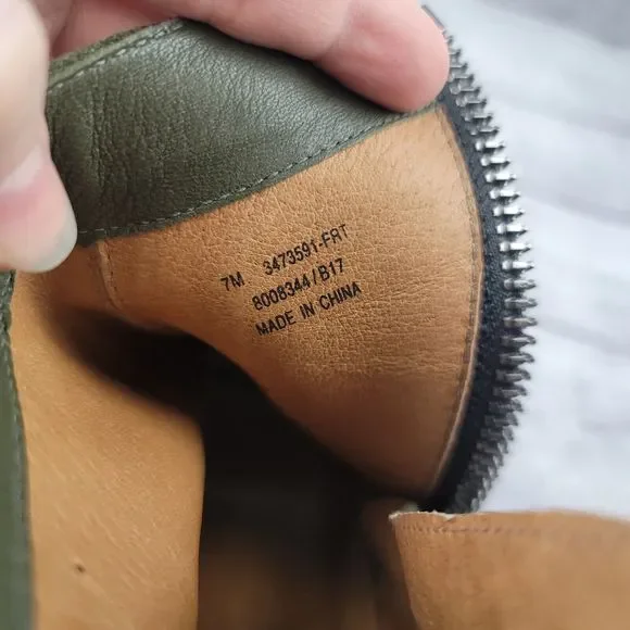 FRYE Women’s Brielle Zip Peep Toe Bootie Boot Forest Size 7 M - Picture 6 of 7